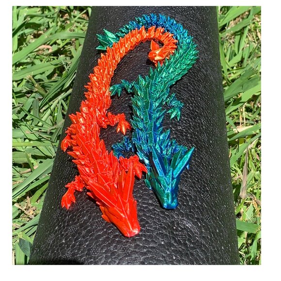 2Pcs Dragon Crystal 3D Printed, Joints Flexible Articulated, 12 Inch (no eggs) - Picture 1 of 9